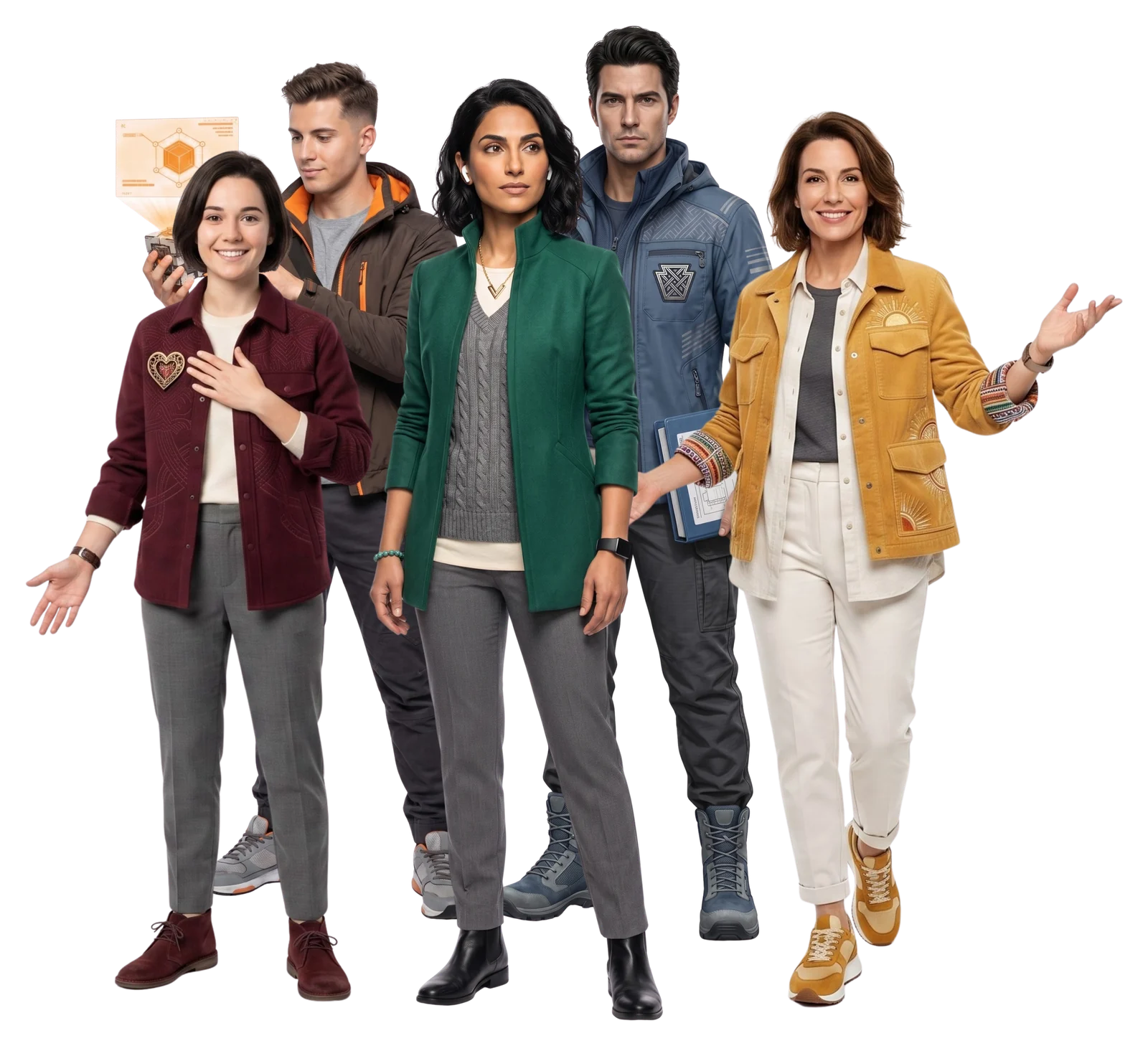 A diverse group representing the five signature strengths
